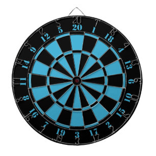 Black White Turquoise Dart Board