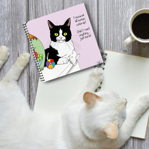 Black White Tuxedo Funny Cat Notebook