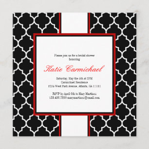 Black & White Tuxedo Invitation, Red Invitation