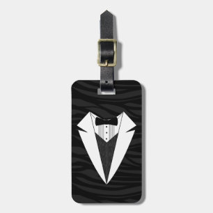 Black/White Tuxedo Luggage Tag