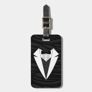 Black/White Tuxedo Luggage Tag