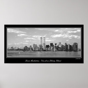 Black & White Twin Towers poster
