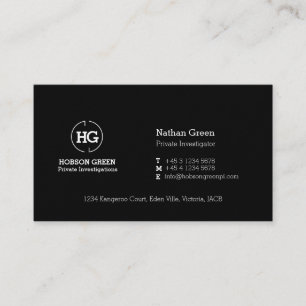 Black white two letter logo business card