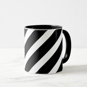 Black White Two-tone Geometric Abstract Lines Mug