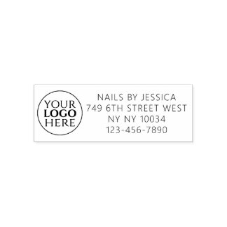 Black White Typography Nail Salon Self-inking Stamp