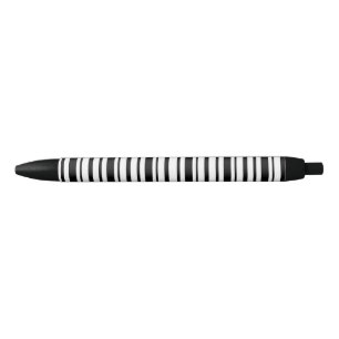 Black & White Uneven Stripes Ink Pen