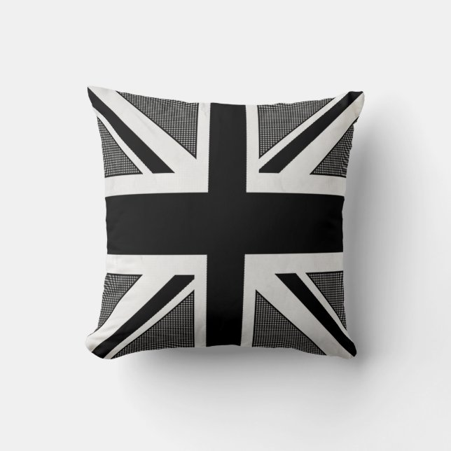 Black/White Union Jack  Decor Pillow (Front)