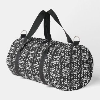 Black & White Unique Abstract Pattern Duffle Bag