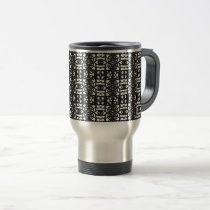 Black & White Unique Abstract Pattern Travel Mug