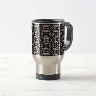 Black & White Unique Abstract Pattern Travel Mug