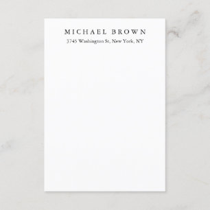 Black White Unique Classical Elegant Plain Enclosure Card