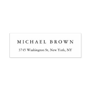 Black White Unique Classical Elegant Plain Self-inking Stamp