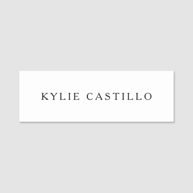 Black White Unique Classical Professional Name Tag (Front)