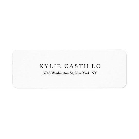Black White Unique Classical Professional Return Address Label