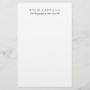 Black White Unique Classical Professional Stationery