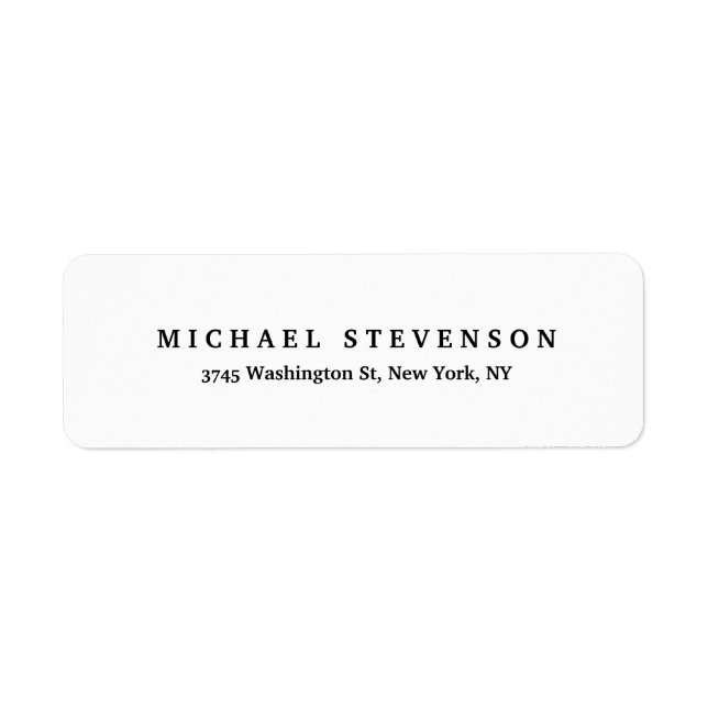 Black White Unique Classical Return Address Label (Front)