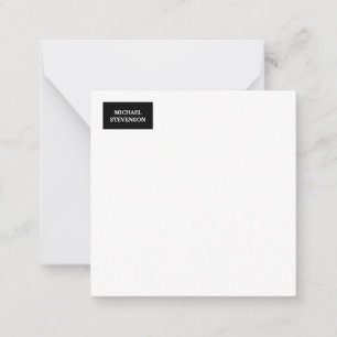 Black White Unique Minimalist Plain Modern Name Card