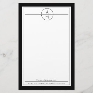 Black  White Unisex Minimalist Modern Professional Stationery