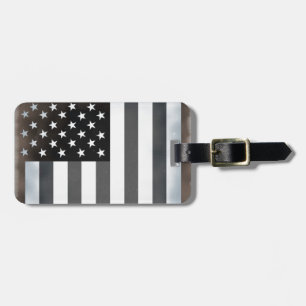 Black & White US American Flag Luggage Tag