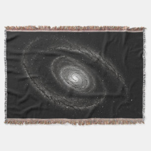 Black White Vast Universe Galaxy Space Night Throw Blanket