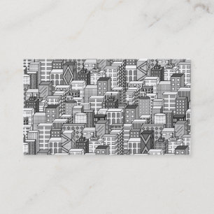 Black & White Vector Cityscape Business Card