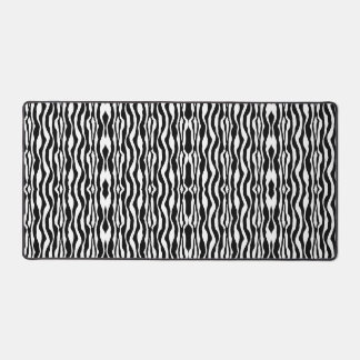 Black White Vertical Lines Artistic Design Desk Mat