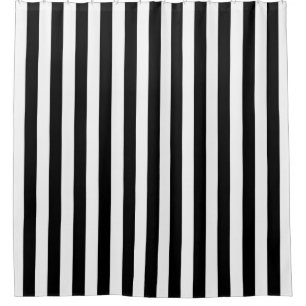 Black White Vertical Stripe NL #0 Shower Curtain