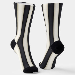 Black & White Vertical Stripes Fun Dramatic Socks