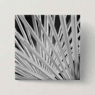 Black & White view of palm tree fronds 15 Cm Square Badge
