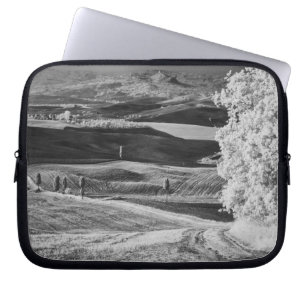 Black & White view of winding road Laptop Sleeve