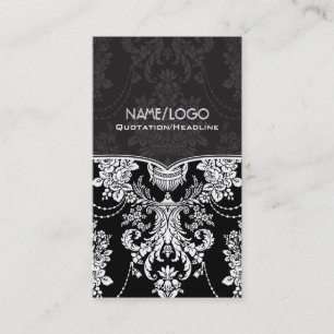 Black & White Vintage Baroque Style Design Business Card