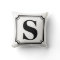 Black & White Vintage Border Monogram Pillow