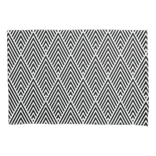 Black & White Vintage Diamond Pattern Pillowcase