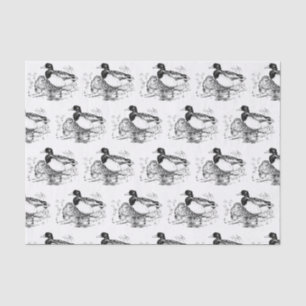 Black white vintage ducks party tissue tissue paper