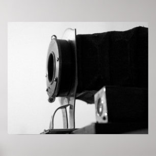 Black & White Vintage Film Camera Bellows 16x20 Poster