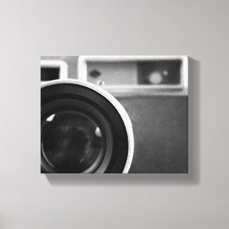 Black & White Vintage Film Camera Offset 8x10 Canvas Print