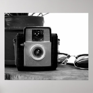 Black & White Vintage Film Camera Retro 16x20 Poster