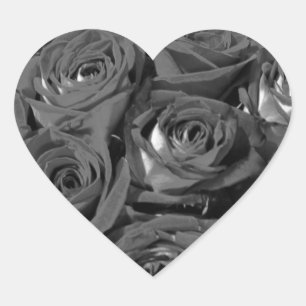 Black & White Vintage-look Roses Photo Stickers