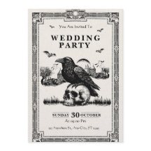 Black & White Vintage Wedding Party Invitation