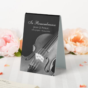 Black White Violin Musician Celebration of Life