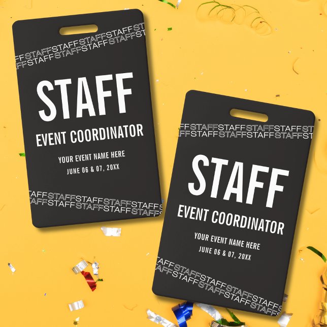 Black White VIP All Access Pass Staff ID Badge (Creator Uploaded)