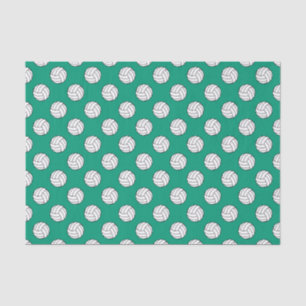 Black/White Volleyball Balls, Emerald Green Tissue Paper