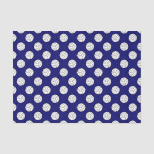 Black/White Volleyball Balls, Navy Blue Tissue Paper