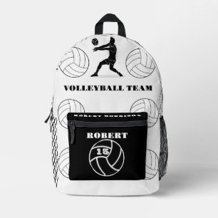 Black & white Volleyball sport bag personalised,