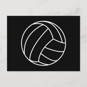 BLACK & WHITE VOLLEYBALL summer sports beach fun P Postcard
