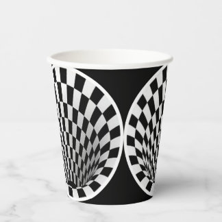 Black & White Vortex Illusion Paper Cups