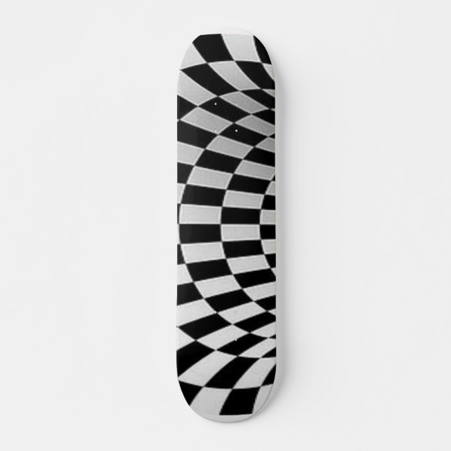 Black & White Vortex Illusion Skateboard (Front)