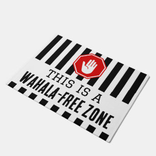 Black White WAHALA FREE ZONE Humour College Dorm Doormat