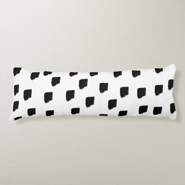 Black & White Watercolor Brushstroke Body Cushion (Front)