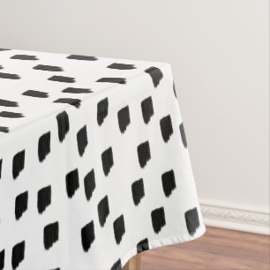 Black & White Watercolor Brushstroke Tablecloth